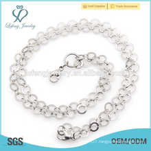 Beautiful bulk metal necklace chain,shiny silver metal ball chains for neck chains